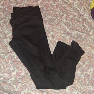 KanCan Black Denim Jeans Distressed In Front 11/29